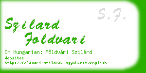 szilard foldvari business card